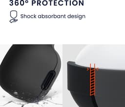 kwmobile Hoes geschikt voor Anker Soundcore Liberty 4 NC - Siliconen cover voor oordopjes in zwart — thumbnail 2