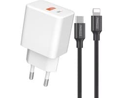 35W USB C Snellader + Geschikt voor iPhone Oplader - 1 Meter - Geschikt voor iP 14/13/12/11/Xr/Xs/Xs Max/8/8 Plus/Pro - Oplaadstekker