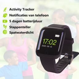 Soundlogic Smartwatch Android Bluetooth - Stappenteller - iOS - Zwart — thumbnail 2