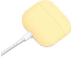 Apple AirPods 3 - Siliconen Case Cover - Hoesje Geschikt voor AirPods 3 - Kleur Geel