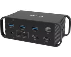CANYON HDS-95ST - 2x 4K - For MAC Multiport Docking Station met 14 poorten - Type C - USB3.0 - USB2.0 - RJ451 - SD-kaartsleuf - 3.5 mm Jack - 100W AC-poort