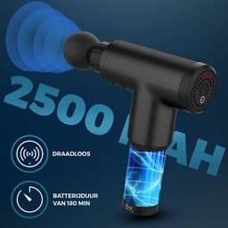 Palmwood Massage Gun - Massage Apparaat - Massage pistool - Incl. 4 opzetstukken - Draadloos - Incl. opbergkoffer — thumbnail 5