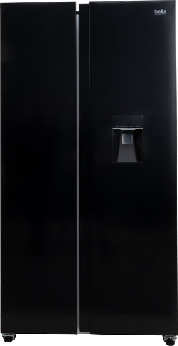 Bella BSBS-455.1WBE - Amerikaanse koelkast - Waterdispenser - Display - Zwart — afbeelding 1