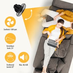 Tristar Tafelventilator 30 cm – 3 Snelheden – 85° Oscillatie – Verstelbare Luchtstroom – VE-5725 – Zwart — thumbnail 4