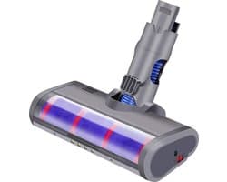 Borstel / Zuigmond met zachte roller voor Dyson V6 Steelstofzuigers – met LED Licht - voor harde vloeren