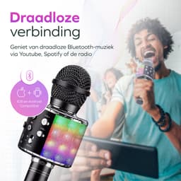 BP® Karaoke Microfoon Bluetooth - Karaoke Set - Karaoke voor Kinderen en Volwassenen - Draadloze Microfoon - 5 Stemvervormers - Echo - Met Speaker - LED Licht - Nederlandse Handleiding — thumbnail 2