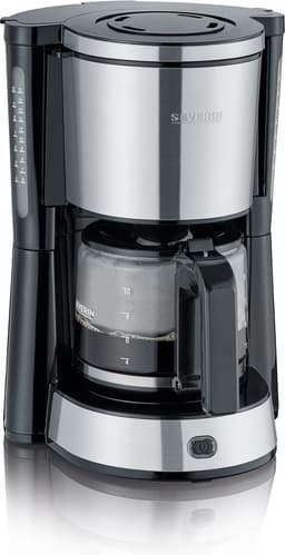 Severin KA 4823 Koffiezetapparaat – 10 Kopjes – 1,25 Liter – Glazen Kan – Druppelstop – RVS/Zwart — thumbnail 2