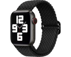 Strap-it Gevlochten smartwatch bandje - geschikt voor Apple WatchSeries 1/2/3/4/5/6/7/8/9/10/11/SE/SE2/SE3/Ultra (2) - zwart - verstelbaar gevlochten bandje voor iWatch maat: 44mm / 45mm / 46mm / 49mm