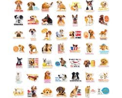 50 stuk dog hond Cartoon stickers voor kinderen en volwassenen Beloningsstickers Journal Laptop Telefoon Stickers