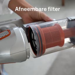 Sinji Draadloze Steelstofzuiger, Huisdier geschikt - Snoerloos & Zonder zak - Kruimeldief functie en Ophangsysteem met ingebouwde oplader - 40 min. batterijduur - Filter systeem – Zilver/Oranje — thumbnail 4