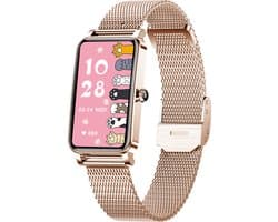 DrPhone Ai Hydro2 Smartwatch - Vrouwen / Dames Horloge – Hartslag / Bloeddruk & Zuurstof Metingen – Menstruatie- en slaapmonitor - Stappenteller - 12 sportactiviteiten - Rosegold