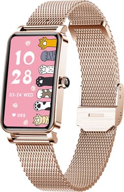 DrPhone Ai Hydro2 Smartwatch - Vrouwen / Dames Horloge – Hartslag / Bloeddruk & Zuurstof Metingen – Menstruatie- en slaapmonitor - Stappenteller - 12 sportactiviteiten - Rosegold — thumbnail 1