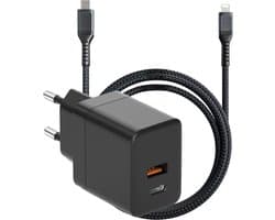 35W Power Adapter USB C + Kabel geschikt voor Apple iPad en iPhone - 3 Meter Lange Oplader - Nylon Gevlochten - Geschikt voor X,11,12,13,14,Pro,Max,Plus,Mini
