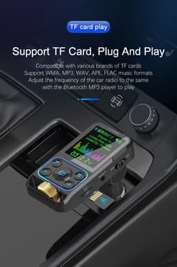 fm transmitter - FM Transmitter bleutooth - Bleutooth - FM-ZENDER EN SNELLE AUTOLADER MET LCD-SCHERM - Bleutooth fm zender - Handsfree Bellen – FM-Zender Transmitter – Auto Oplader USB-A QC 3.0 — thumbnail 5