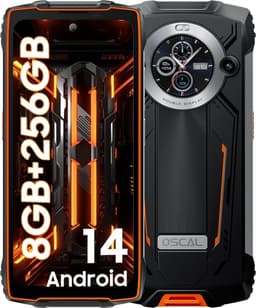OSCAL PILOT 2 Robuuste Smartphone - 24GB RAM - 256GB ROM - 8800mAh - 6.5 Inch - Android 14 - Robuuste IP68 Waterdicht - 50MP - NFC - Dual SIM - Oranje — thumbnail 1