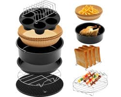 Airfryer Accessoires Complete Set - Ø 20 CM - 8 delig - Vivid Green