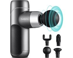 Mini-massagepistool 037 kg - klein licht pistool met 4 siliconen opzetstukken - 5 snelheden 3000 tpm - stil spierpistool voor spierontspanning - 2000 mAh USB C Massage gun