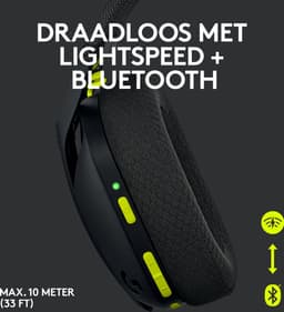 Logitech G435 LIGHTSPEED - Draadloze Gaming Headset - Bluetooth - PC, Mobile - Zwart — thumbnail 7