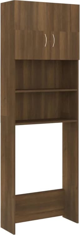 Wasmachine ombouw - Kast - Opbouwmeubel - Verhoger - Wasmachine meubel - Opbergkast - Hout - Bruin Eiken — thumbnail 3