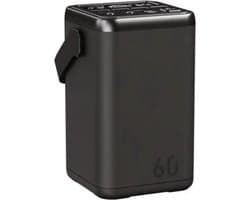 100W Powerbank 60000 mAh geschikt voor Laptop, Tablet, iPhone, Android | geschikt voor USB-C Laptop te laden | PD/QC 3.0 | LED Display | USB & USB-C | LED verlichting, Perfekt voor camping en Hiking