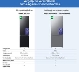 Samsung RB38C607AB1/EF koel-vriescombinatie (energieklasse A, 108 kWh, 2030 mm, premium black steel) — thumbnail 3
