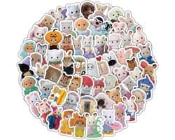 Bosdieren Familie Stickers - Set van 103 Stuks - Schattige Dieren - Stickers voor Laptop, Koffer, E-reader, Bullet Journal en Planner - Stickers Kinderen en Volwassenen - Decoratieve Stickers - Creatief - Bloemen - Scrapbook