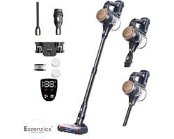Eszenzics™ Steelstofzuiger ProP11 - Draadloos - Krachtige 30 kPa stofzuiger - 60 minuten - Ontwar borstel - 4-lagen filter - LED display - Handstofzuiger