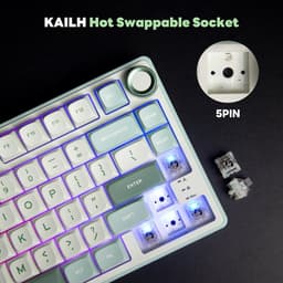 Royal Kludge RKR75 - RGB Mechanisch Gaming Toetsenbord - Foam Touch - Sky Cyan - USB - Hot Swappable Switch - Brown Switches - Inclusief Stofkap — thumbnail 3