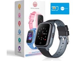 Rock&Rose 4G GPS Horloge Kind - Inclusief Simkaart - SOS Functie - Kinder Smartwatch - Kinderhorloge Meisje/Jongen Smartwatch - Smartwatch Kinderen - Zwart