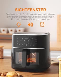 Multifunctionele Heteluchtfriteuse 6 Liter met Digitaal Touchscreen en 8-in-1 Programma's — thumbnail 7
