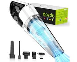 Oplaadbare Draadloze Elektrische Stofzuiger - Met Led-Licht En 2 Filters - Voor In De Auto - Schonere Haren Kruimels Mijten - Wit