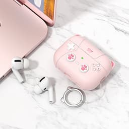 Ainy - PRO Siliconen Gaming PC Controller Hoesje met sleutelhanger Roze - Geschikt voor Apple Airpods Pro 2 / Pro 1 | case met keycord | schokbestendig | Uitsparing voor oplaadpoort & draadloos opladen ondersteund | cadeau voor vrouwen — thumbnail 2