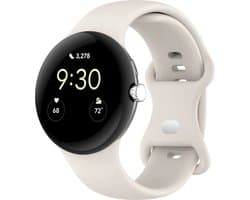 Strap-it Siliconen Classic smartwatch bandje - geschikt voor Google Pixel Watch 1 / Watch 2 / Watch 3 - 41mm (zand wit)