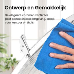 Zware Metalen Ventilator - 30cm Chroom Vloerventilator voor Thuis Kantoor & Sportschool - 3 Snelheden - 110 graden Verstelbare Oscillerende Ventilatorkop - Krachtige Circulatie Turbo fan — thumbnail 5