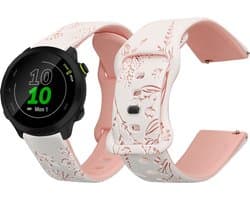 kwmobile smartwatch polsband geschikt voor Garmin Forerunner 55 / Forerunner 165 / 245 / 645 / 570 42mm bandje - Horlogeband met reliëfprint - Siliconen sporthorloge band - Gestanst patroon design
