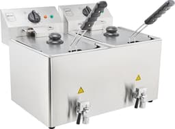 Professionele Elektrische Friteuse Dubbel | 2 x 8 Liter | Koude Zone | Veiligheidsthermostaat | Roestvrij Staal | Voor Commercieel Gebruik — thumbnail 2