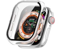 By Qubix - Apple Watch Hard Case Waterproof - Transparant - Geschikt voor Apple Watch 46mm hoesje - screenprotector - Bescherming iWatch - Bescherm hoesje
