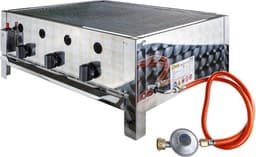3-Pits RVS Gas BBQ 12 kW Basis Chassis - Slagers BBQ - 64,5 x 53 x 26 cm - D.A. Meister Solide — thumbnail 2