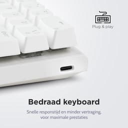 getcetera 60% Mechanisch Gaming Toetsenbord – Blue Switches – RGB – QWERTY – Bedraad USB-C – Compact Wit Design — thumbnail 2