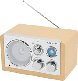 Denver Draagbare FM Radio - Retro - Werkt op batterijen of netstroom - Keukenradio - AM - FM - TR63 - Hout — thumbnail 1