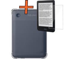 Hoesje Geschikt voor Kobo Clara BW eReader Hoes Siliconen Case Met Screenprotector - Shockproof Back Cover Geschikt voor Kobo Clara BW - Transparant