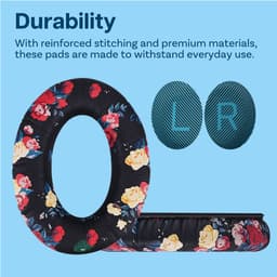 Vervangende Oorkussens voor Bose QuietComfort 35 (QC35)/Bose Quiet Comfort 35 II (QC35 II) Over-ear Hoofdtelefoon van MMOBIEL - Protein PU Koptelefoon Oorkussens - Hoofdtelefoon Earpads – Bloemenprint — thumbnail 3