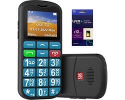 Yarvu ® - Easy - 4G Senioren Mobiele Telefoon + Simkaart Geleverd - Grote Toetsen & Cijfers - Big Button Mobiel - GSM Ouderen - GSM - SOS Noodknop - Snelkiestoetsen - Blauw