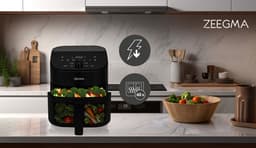 Zeegma Knapper Chef - Airfryer XL - Vetvrij - 6,5 L - Zwart - 10 programma's - 1600 W - Snelle opwarming tot 60s - Antislippoten — thumbnail 11