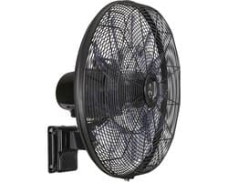 CasaFan AIROS ECO SILENT WALL SW Wandventilator 90 W (Ø) 514 mm Zwart - Extra stil door DC-motor - Afstandsbediening, Timer, Oscillerend — afbeelding 1