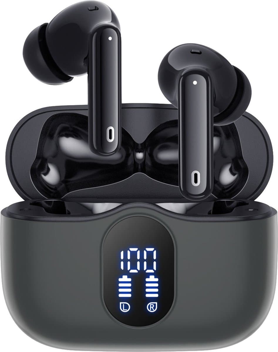Siltcon® SoundWave Pro 1 - Draadloze Oordopjes – Oortjes Draadloos – Oordopjes – Oortjes - Bluetooth Oordopjes - Noise cancelling ANC+ENC - Universeel - BT 5.3 - Zwart — afbeelding 1