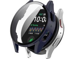 Watch case screenprotector - hoesje - gehard glas - geschikt voor Samsung Galaxy Watch 7 (40 mm) - donkerblauw