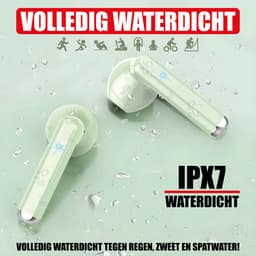 Draadloze Oordopjes - Oortjes Bluetooth - Oortjes Draadloos - Geschikt voor iPhone, iPad, Samsung, Android, Computer en Laptop - Draadloze Koptelefoon met Noise Cancelling - Ingebouwde Microfoon - LED Display - Groen — thumbnail 2