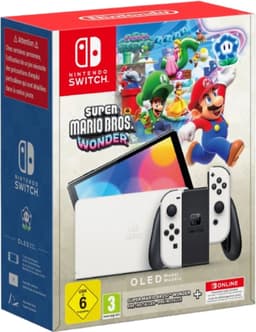 Nintendo Switch OLED bundel - Super Mario Bros. Wonder game + 12 maanden Online Lidmaatschap - Wit — thumbnail 1