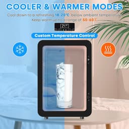 Mini Koelkast 10L - Stille Koelkast met LCD-Temperatuurdisplay voor Huidverzorging, Warm/Koud-functie, Ideaal voor Slaapkamer, Auto, Kantoor en Reizen — thumbnail 3